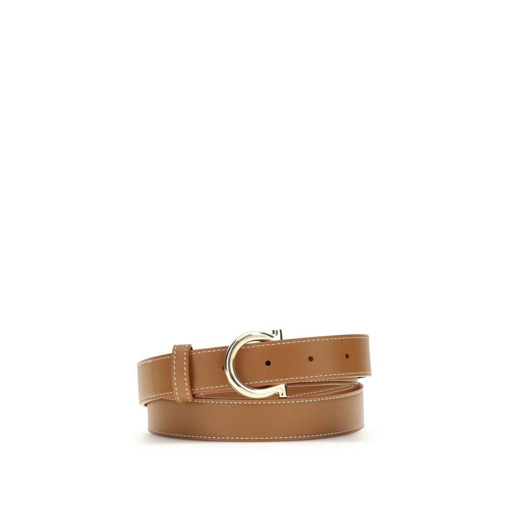 Beige Calf Leather Bos Taurus Regular Belt - ventzia