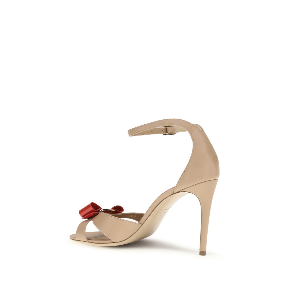 Beige Calf Leather Bos Taurus Stiletto Heel Sandals - ventzia