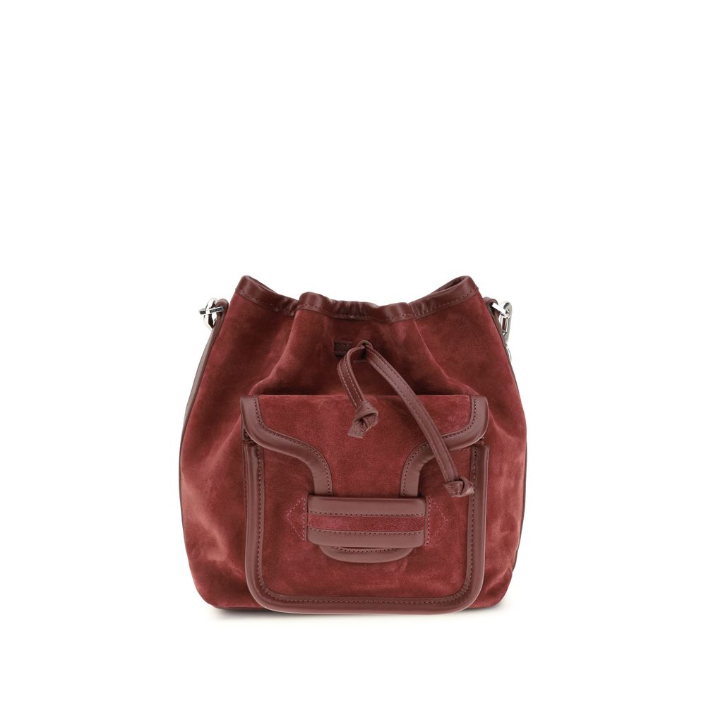 Bordeaux Calf Leather Bos Taurus Backet Bag - ventzia