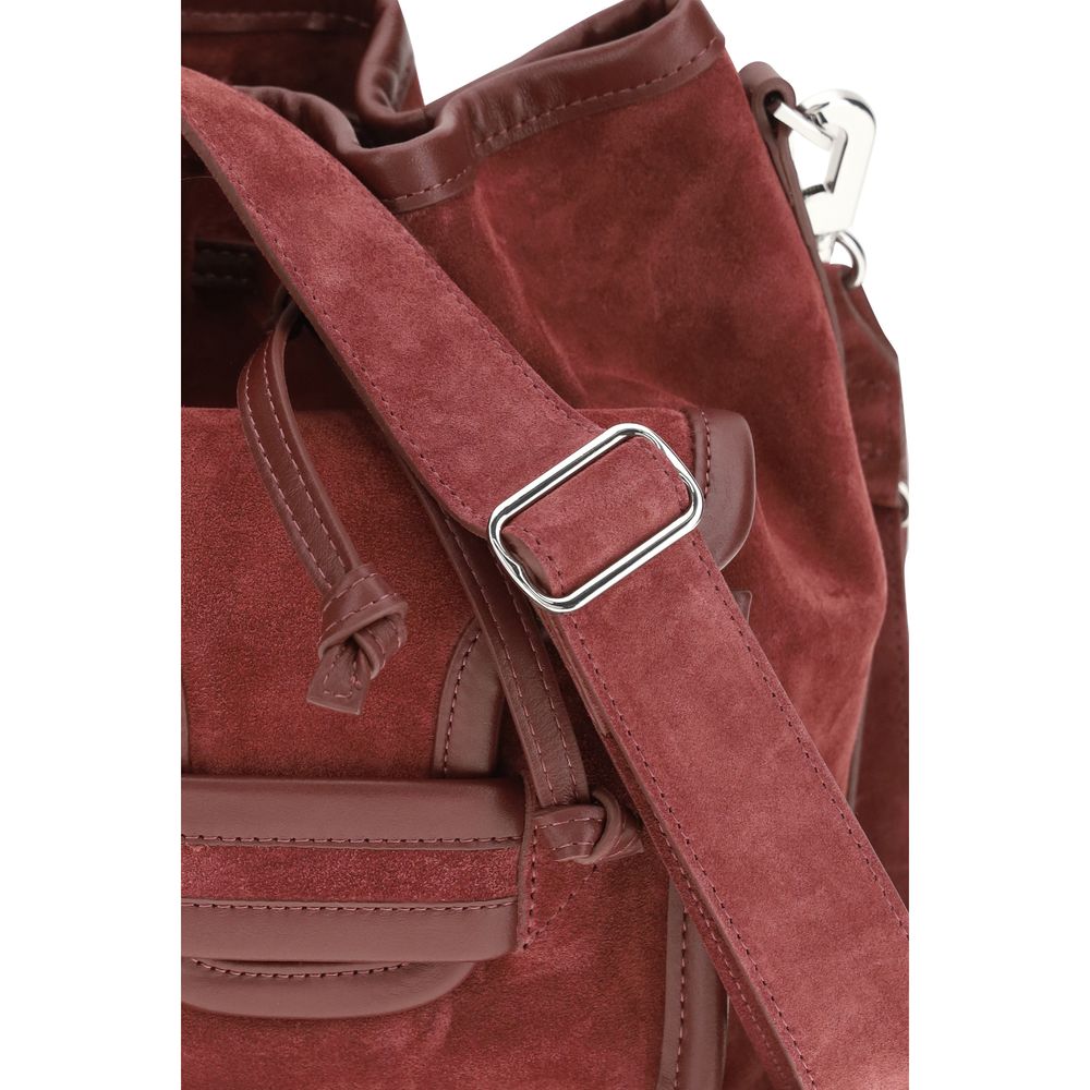 Bordeaux Calf Leather Bos Taurus Backet Bag - ventzia