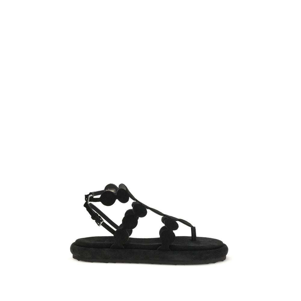 Black Calf Leather Bos Taurus Platform Sandals - ventzia