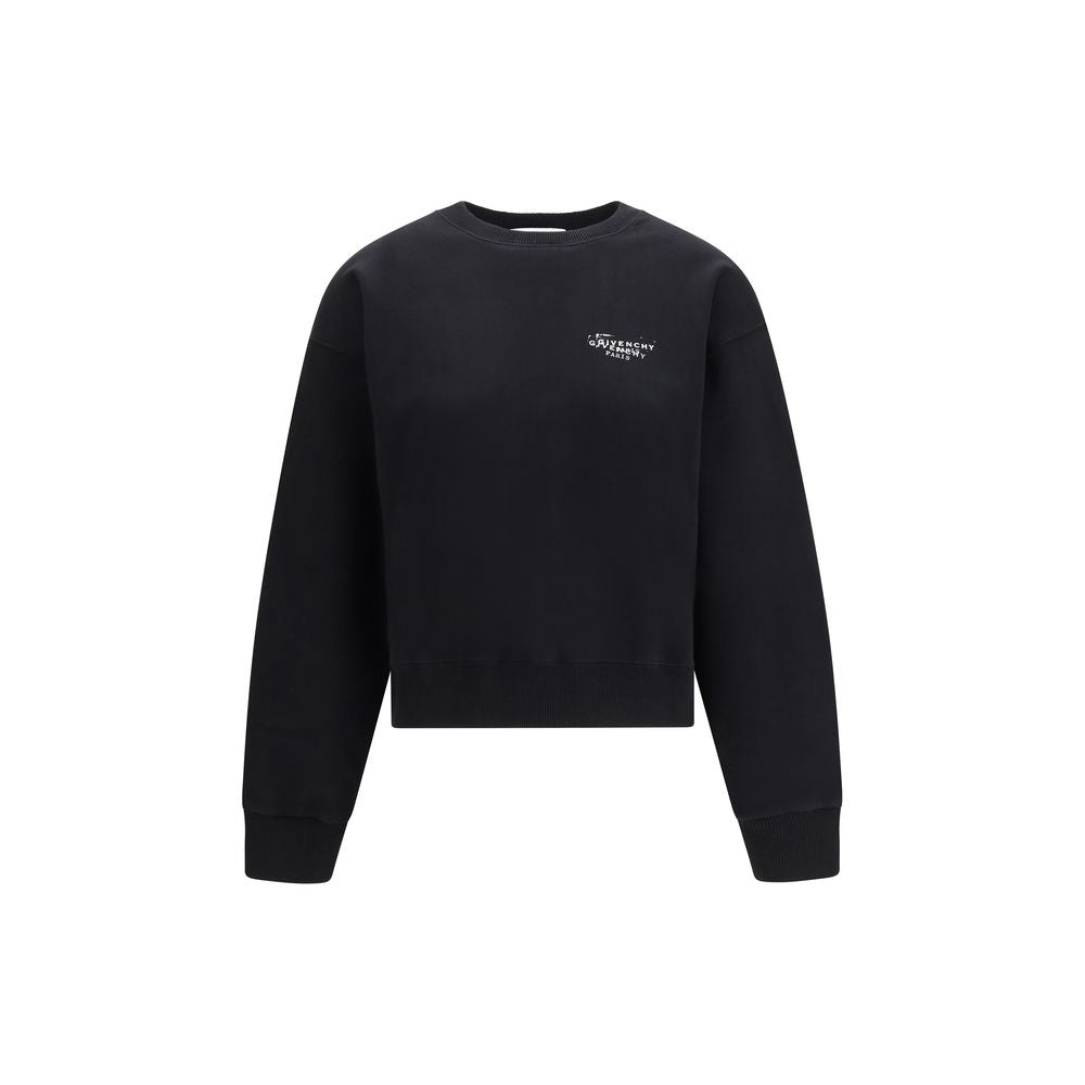 Black Cotton Sweatshirt - ventzia