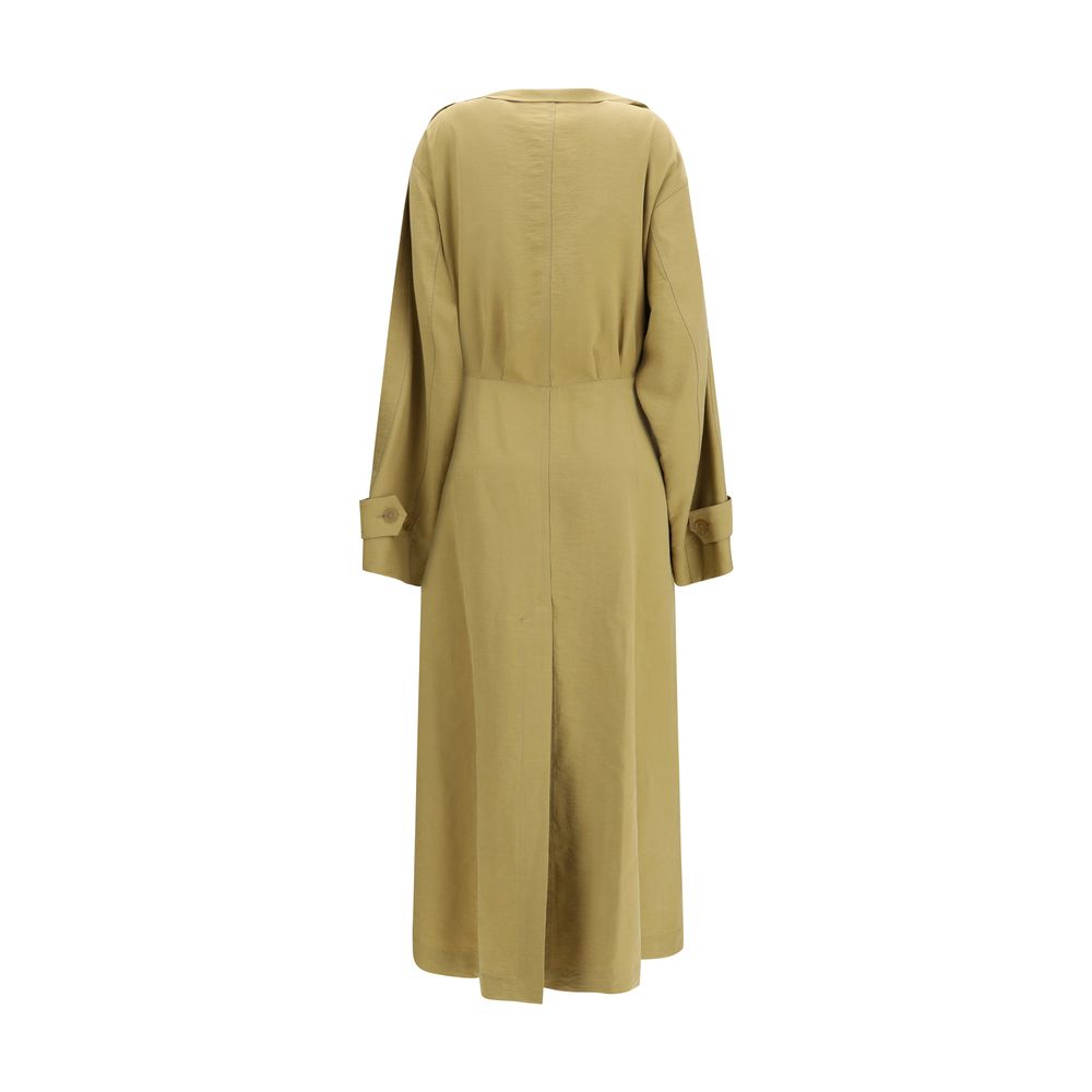Beige Lyocell Trench Coat - ventzia