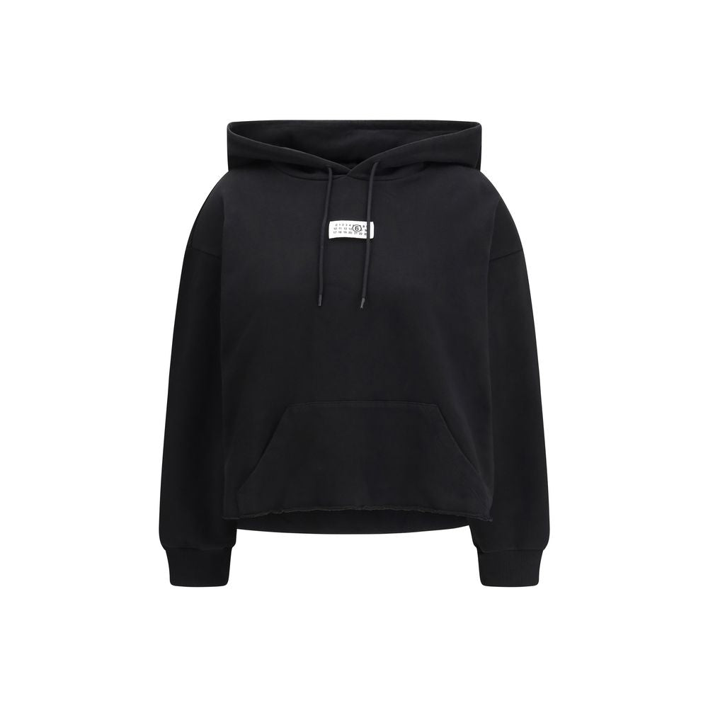 Black Cotton Sweatshirt - ventzia