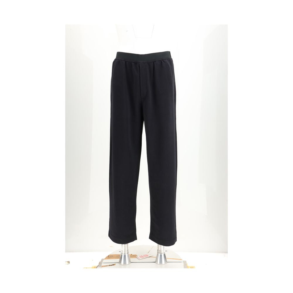 Black Cotton Athletic Pants - ventzia