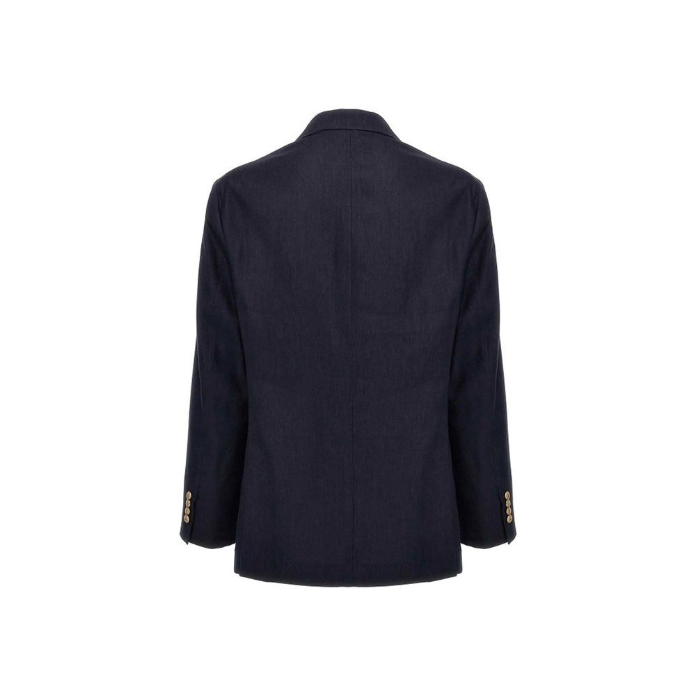 Blue Linen Blazer - ventzia