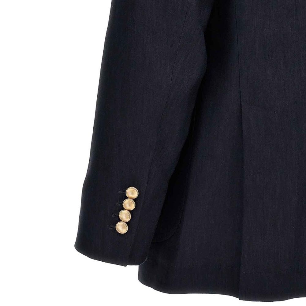 Blue Linen Blazer - ventzia