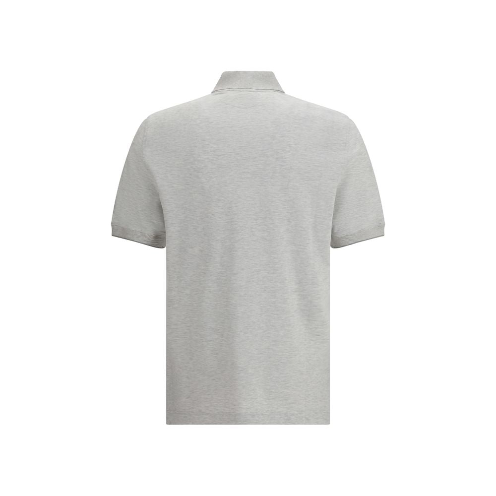 Gray Cotton Polo Shirt - ventzia