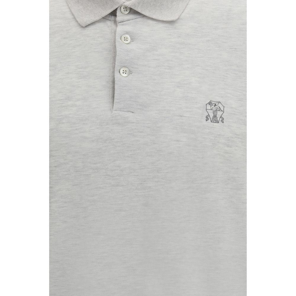 Gray Cotton Polo Shirt - ventzia