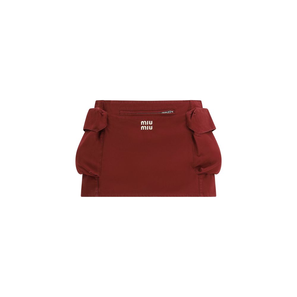 Bordeaux Cotton Mini Skirt - ventzia
