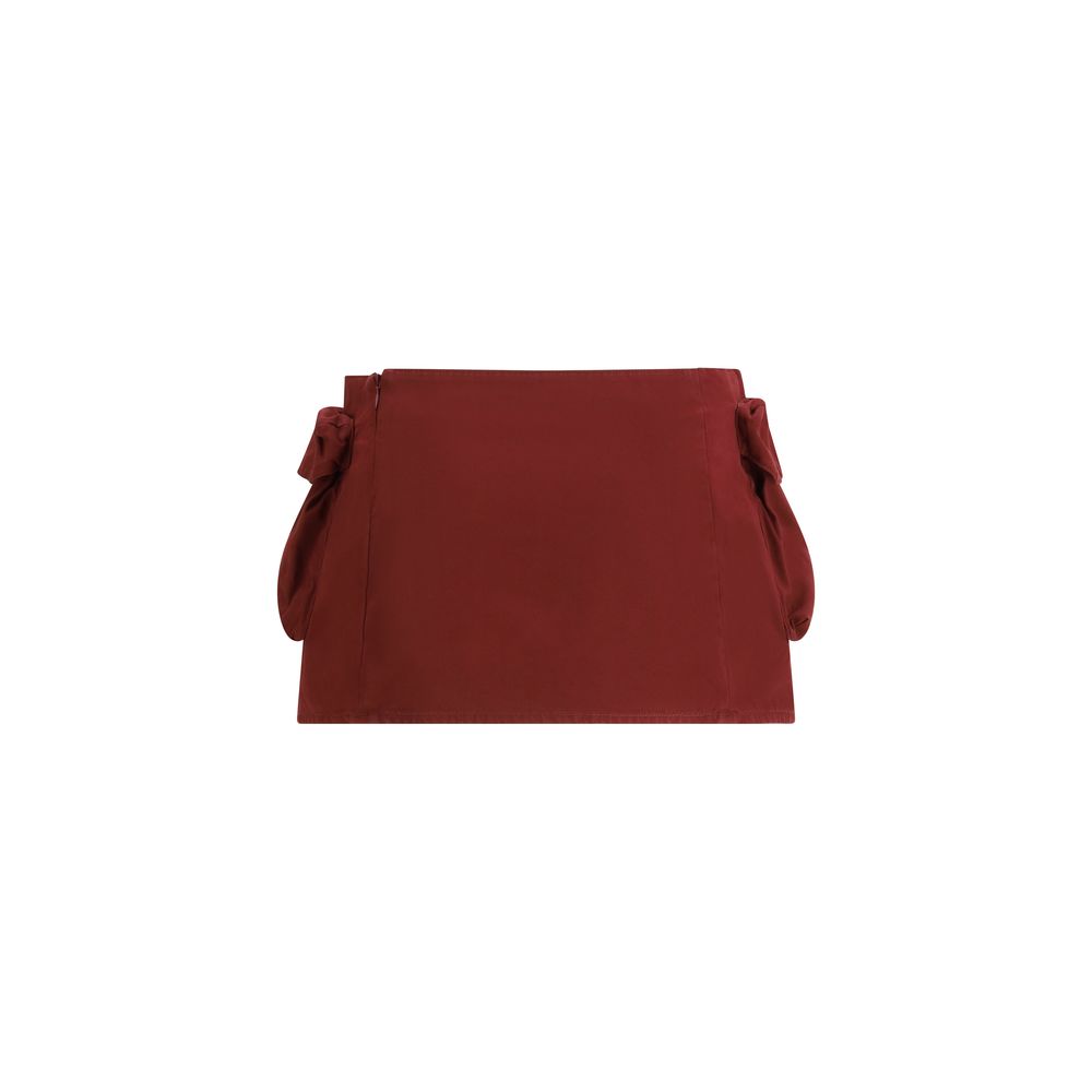 Bordeaux Cotton Mini Skirt - ventzia