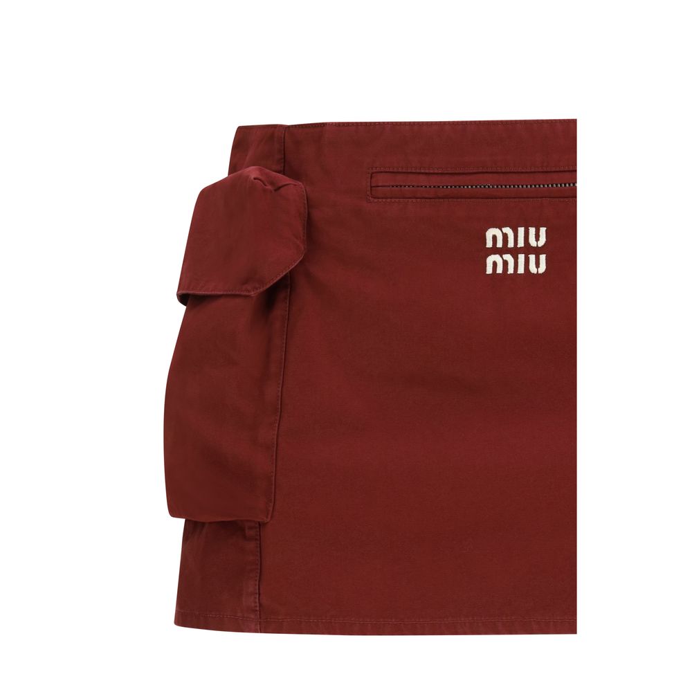Bordeaux Cotton Mini Skirt - ventzia