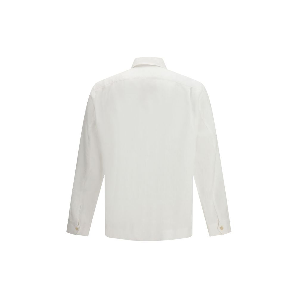 White Linen Dress Shirt - ventzia