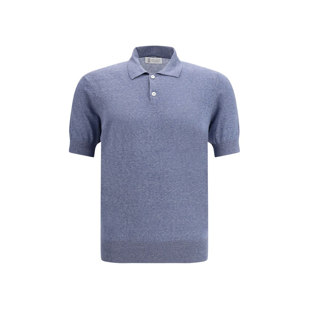 Blue Linen Polo Shirt - ventzia