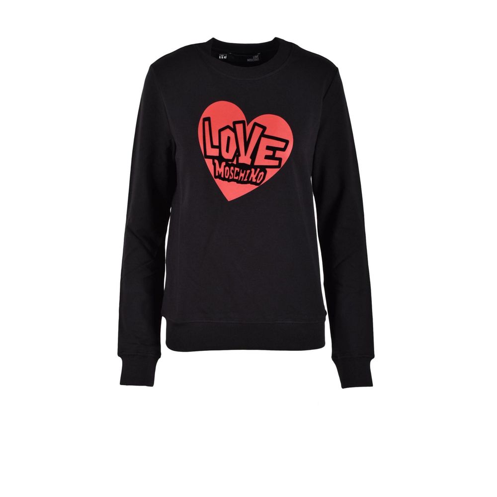 Black Cotton Sweatshirt - ventzia