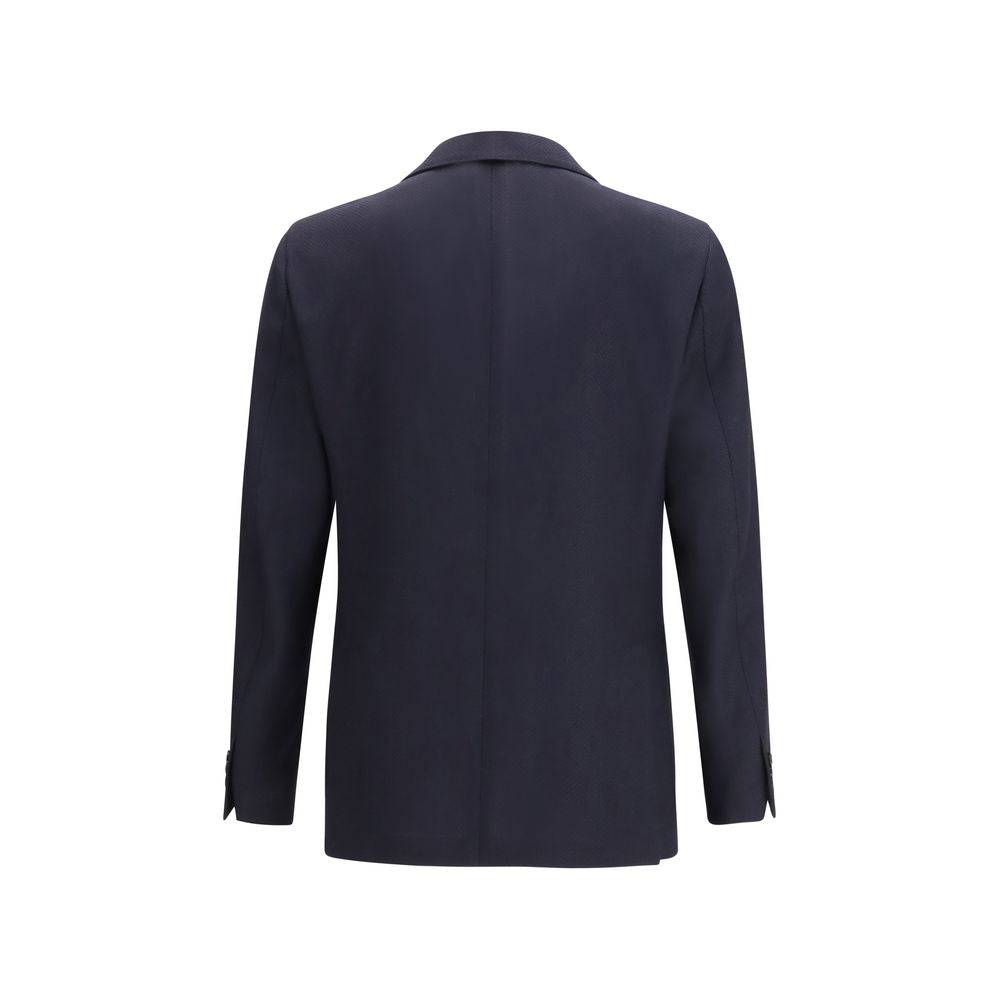 Blue Fleece Wool Blazer - ventzia
