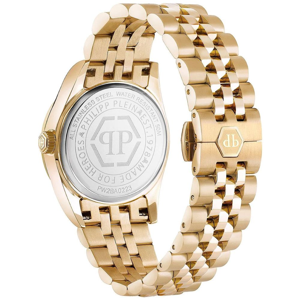 Gold Stainless Steel Dress Watch - ventzia