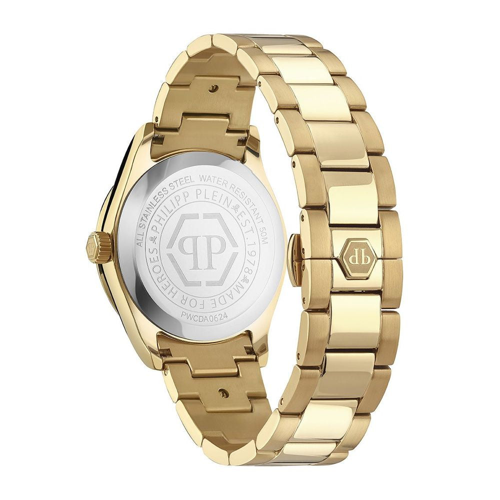 Gold Stainless Steel Dress Watch - ventzia
