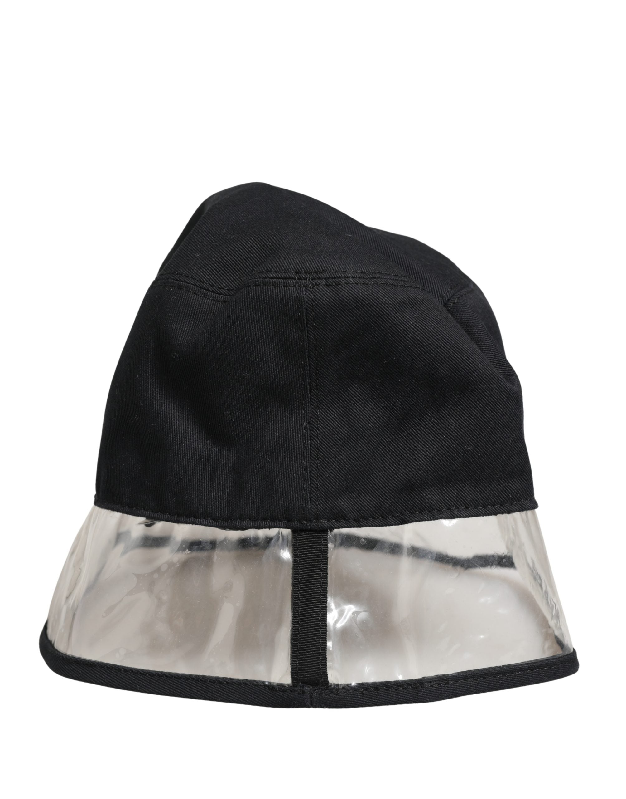 Black Cotton Plastic Fisherman Bucket Capello Hat - ventzia