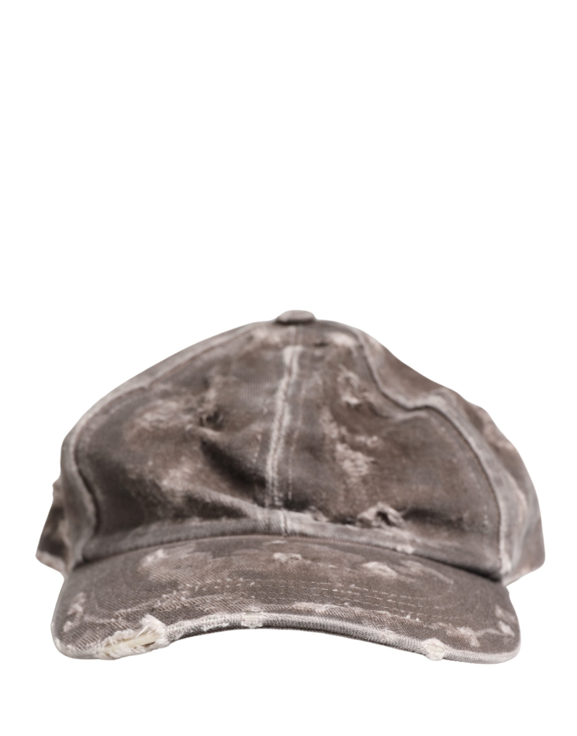 Men Brown Cotton Distressed Baseball Capello Hat - ventzia