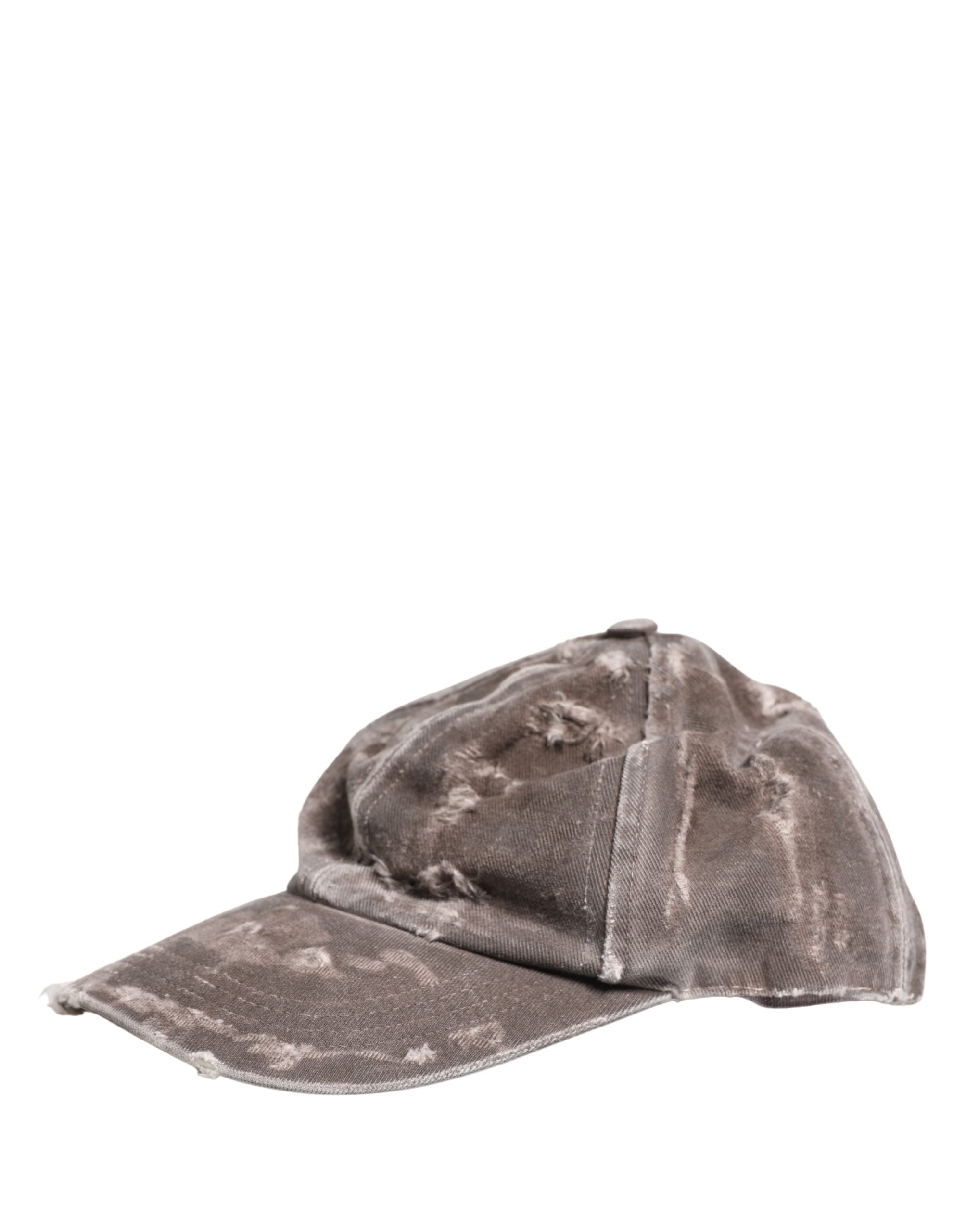 Men Brown Cotton Distressed Baseball Capello Hat - ventzia