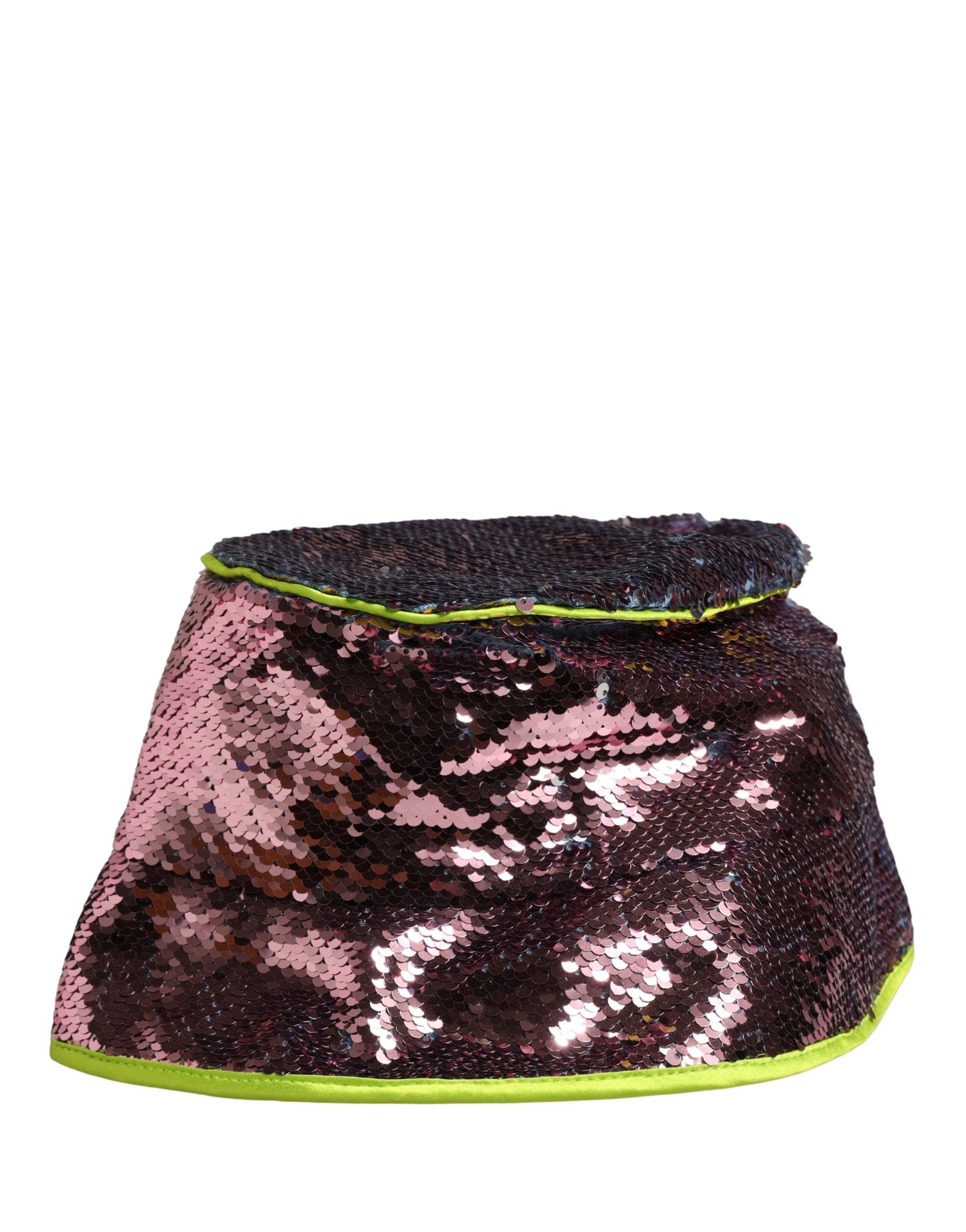 Men Purple Sequined Bucket Fisherman Capello Hat - ventzia