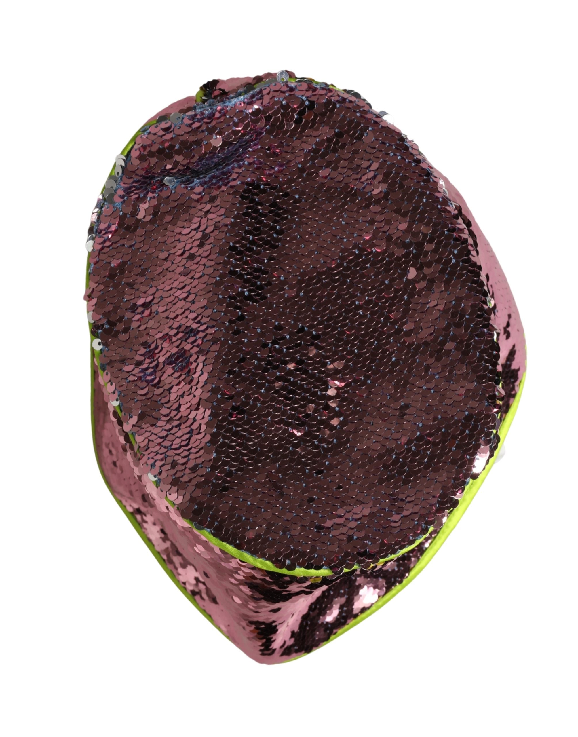 Men Purple Sequined Bucket Fisherman Capello Hat - ventzia