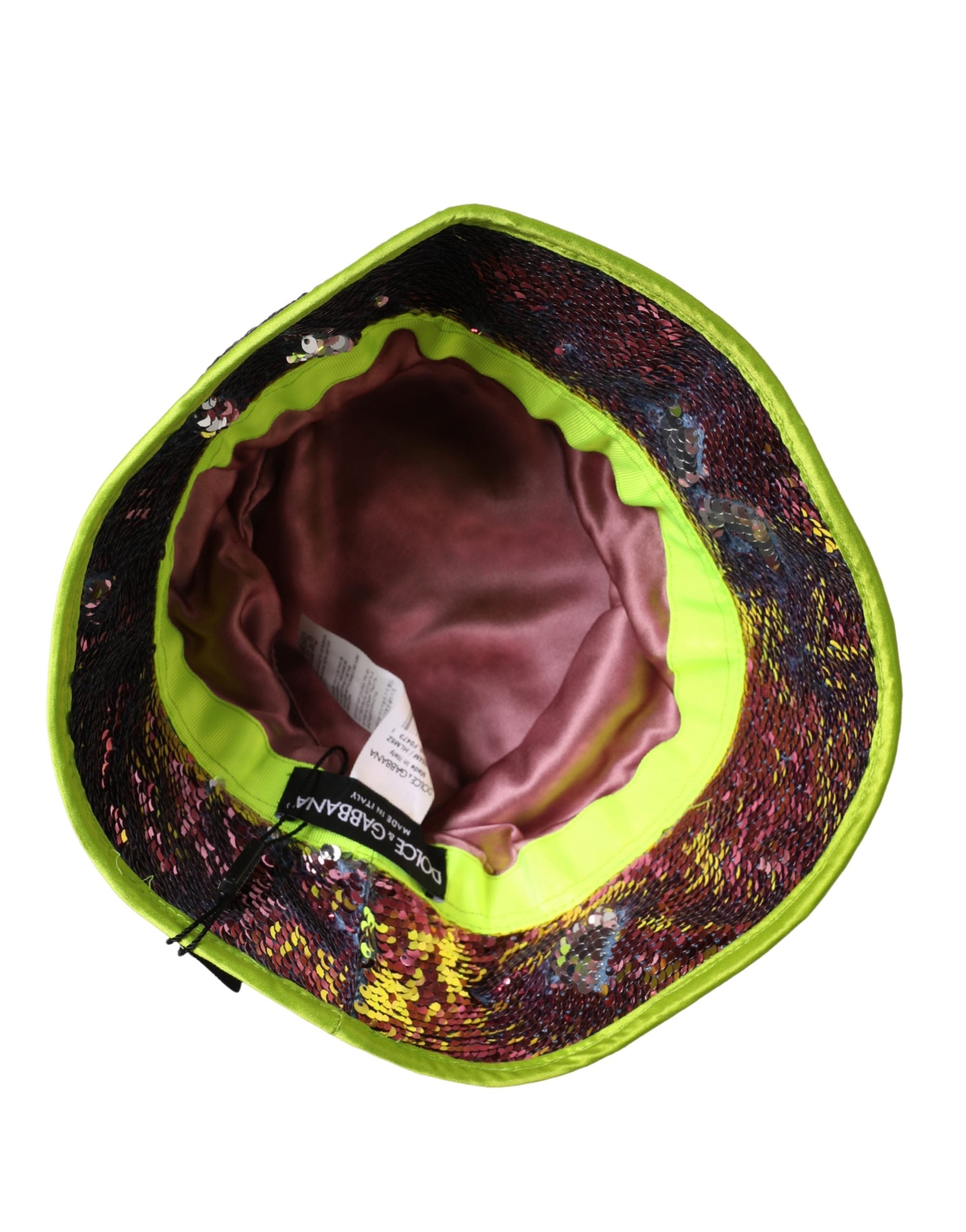 Men Purple Sequined Bucket Fisherman Capello Hat - ventzia