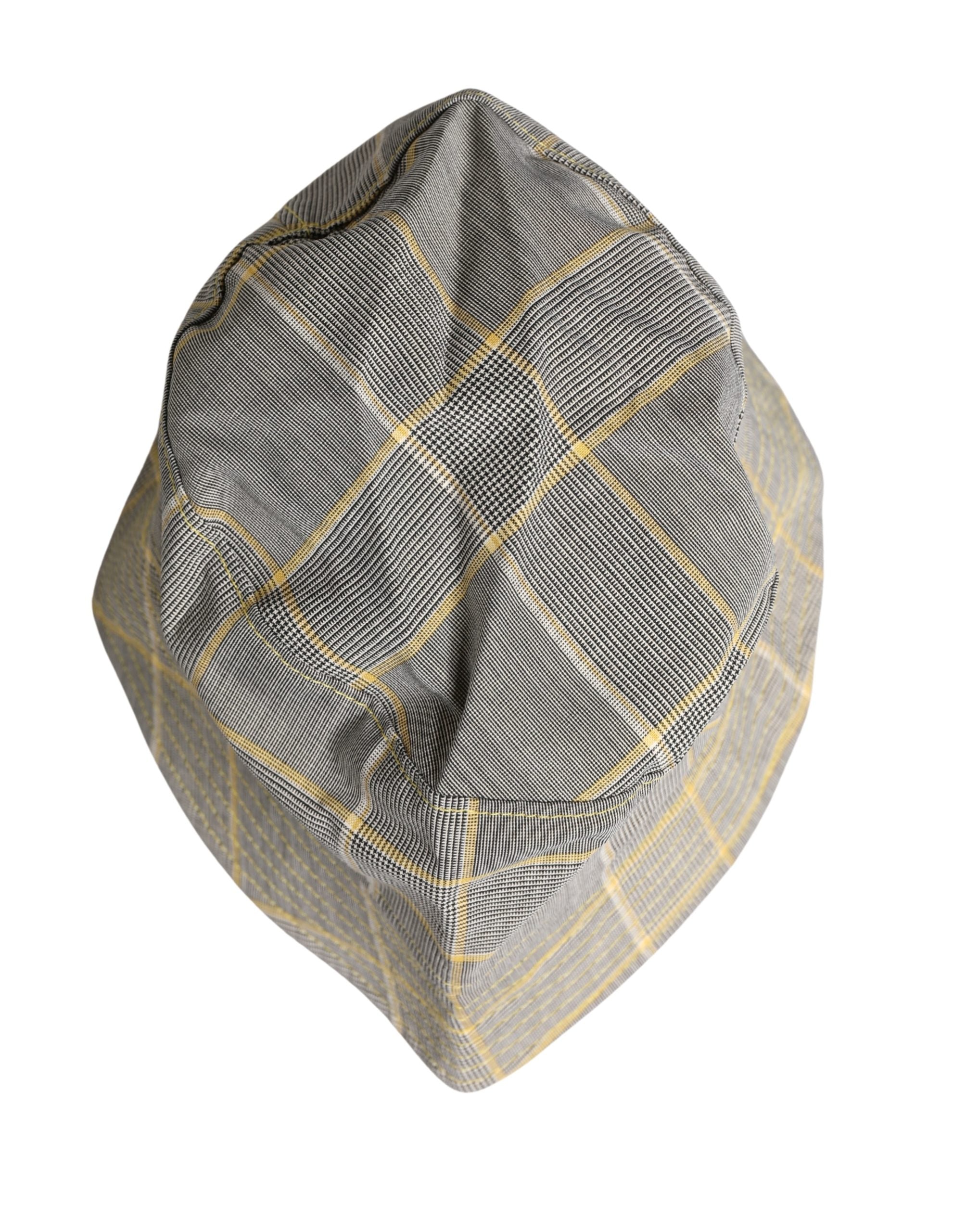 Men Gray Checkered Bucket Fisherman Capello Hat - ventzia