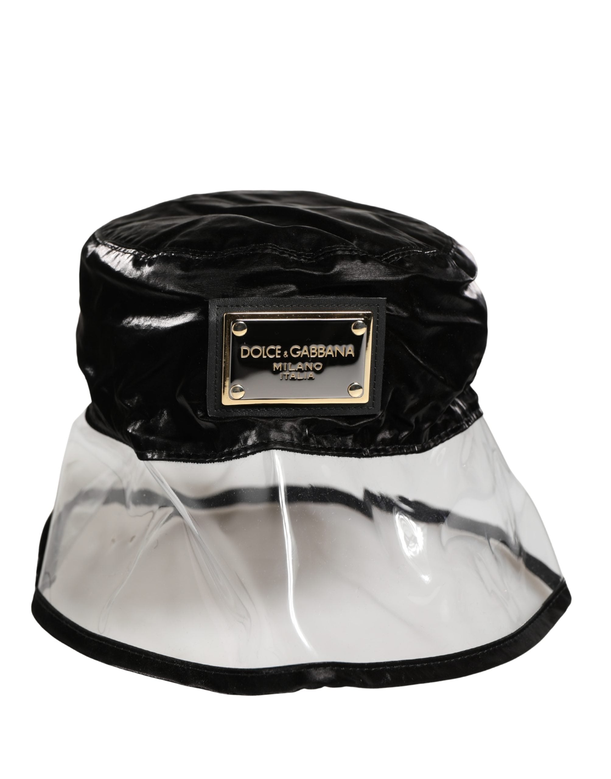 Black Nylon Plastic Fisherman Bucket Capello Hat - ventzia