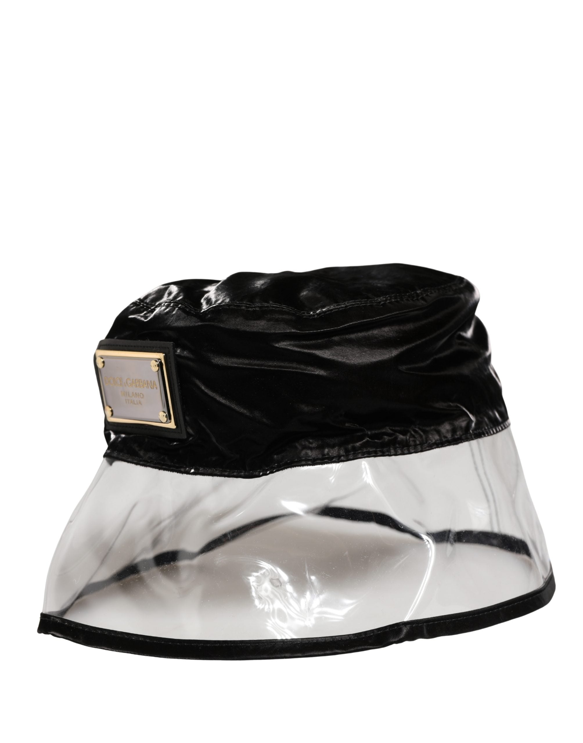 Black Nylon Plastic Fisherman Bucket Capello Hat - ventzia
