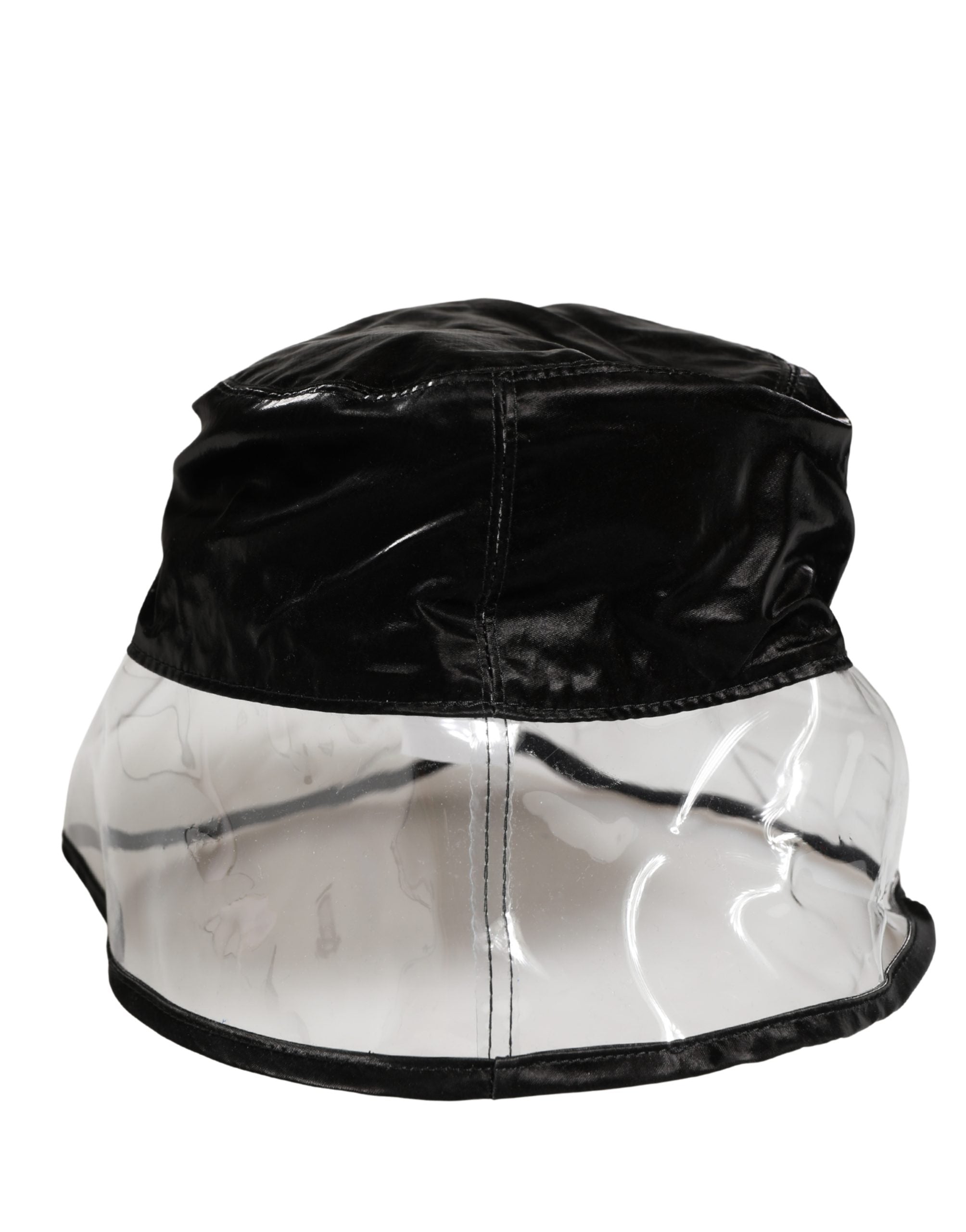 Black Nylon Plastic Fisherman Bucket Capello Hat - ventzia