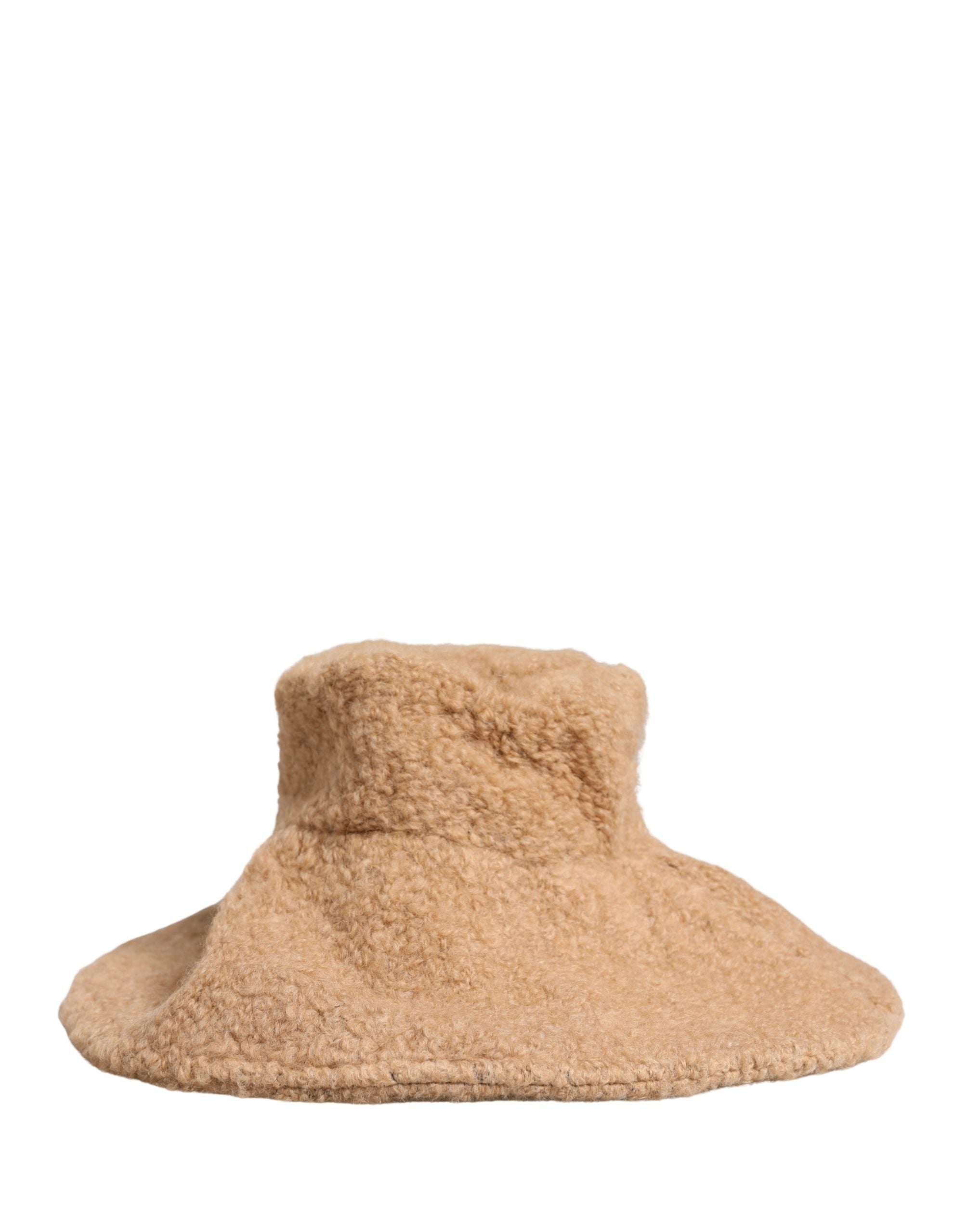 Beige Virgin Wool Fur Women Knitted Capello Hat - ventzia