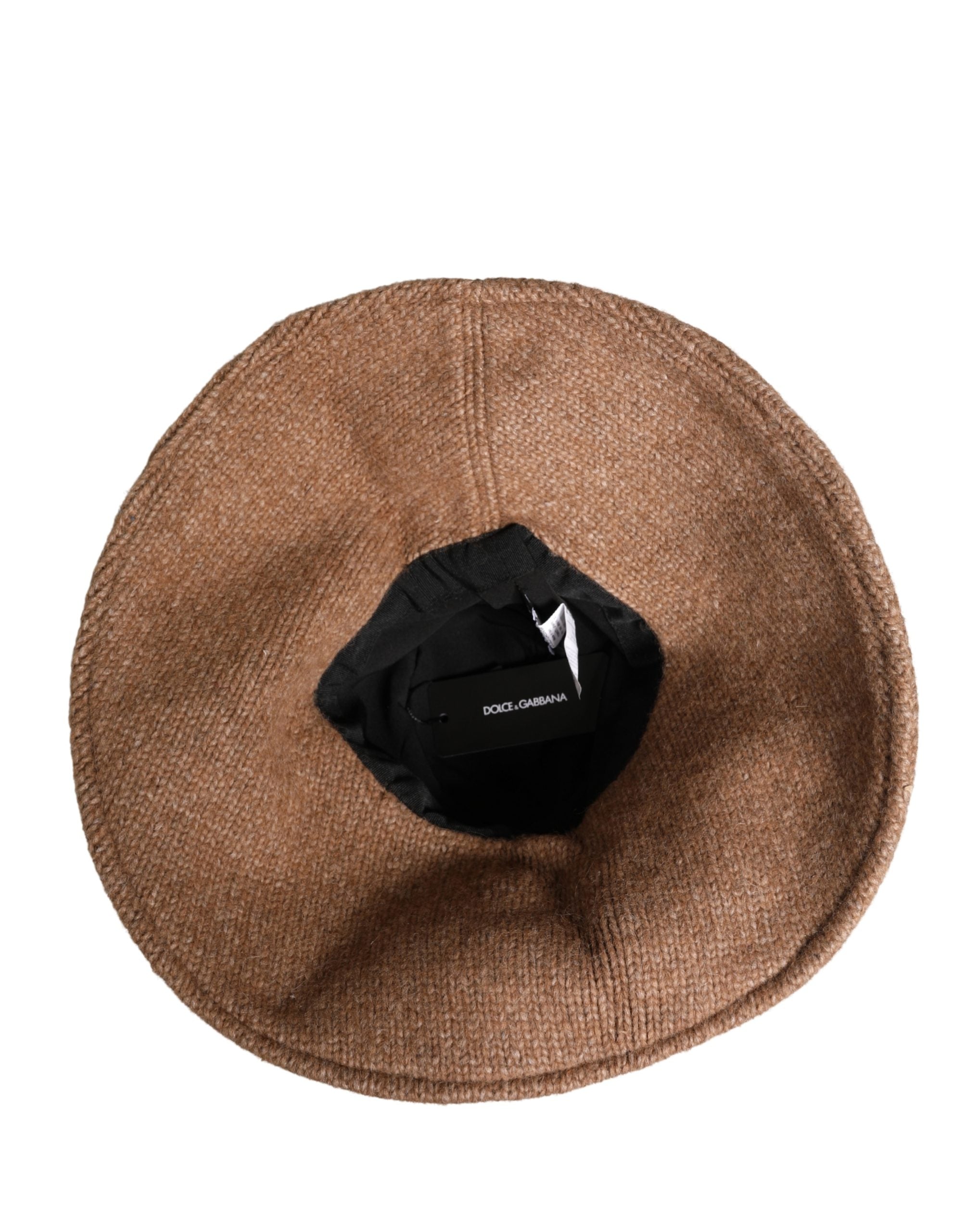Brown Llama Wool Women Knitted Capello Hat - ventzia