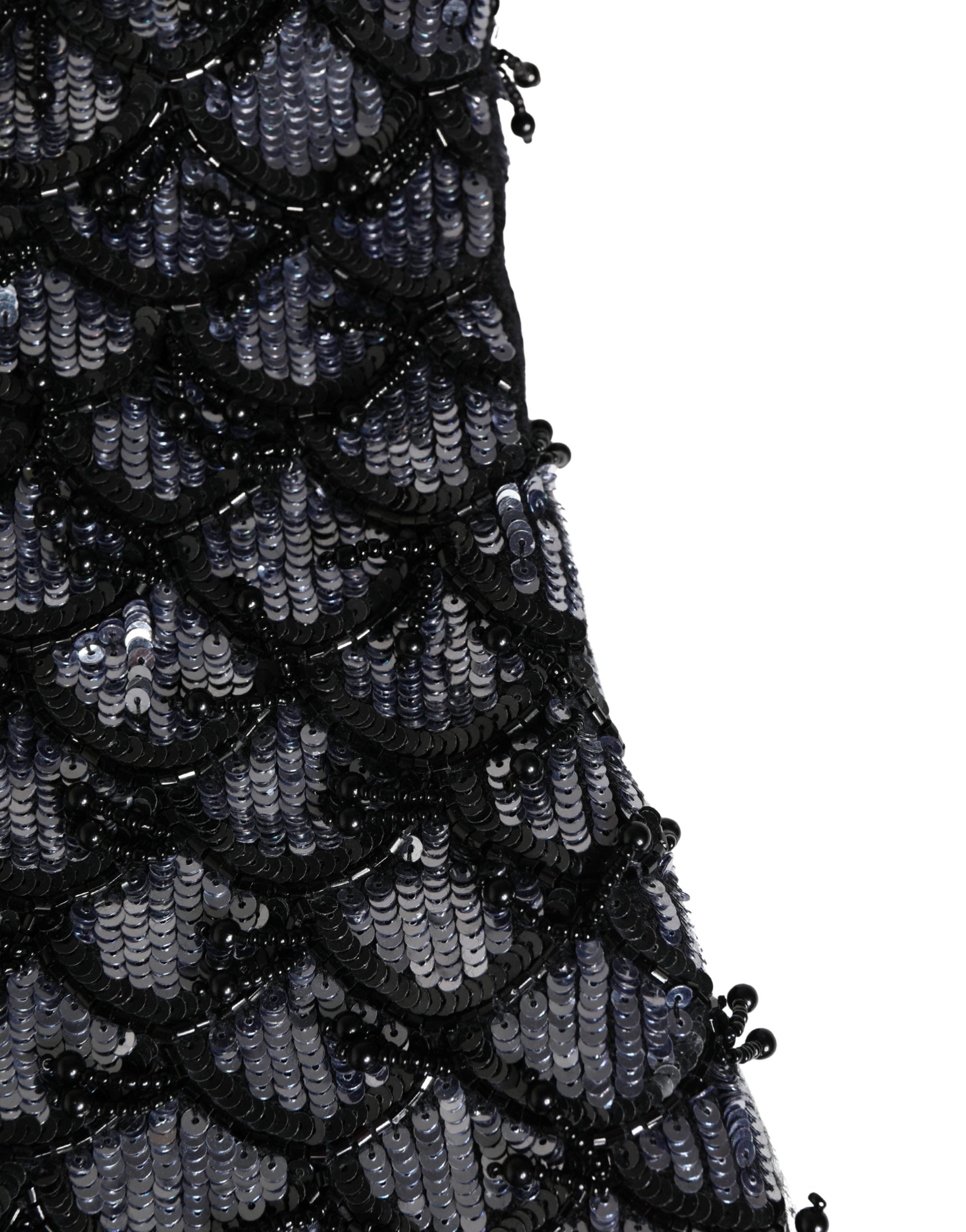 Black Wool Crystal Embellished Balaclava Hat - ventzia