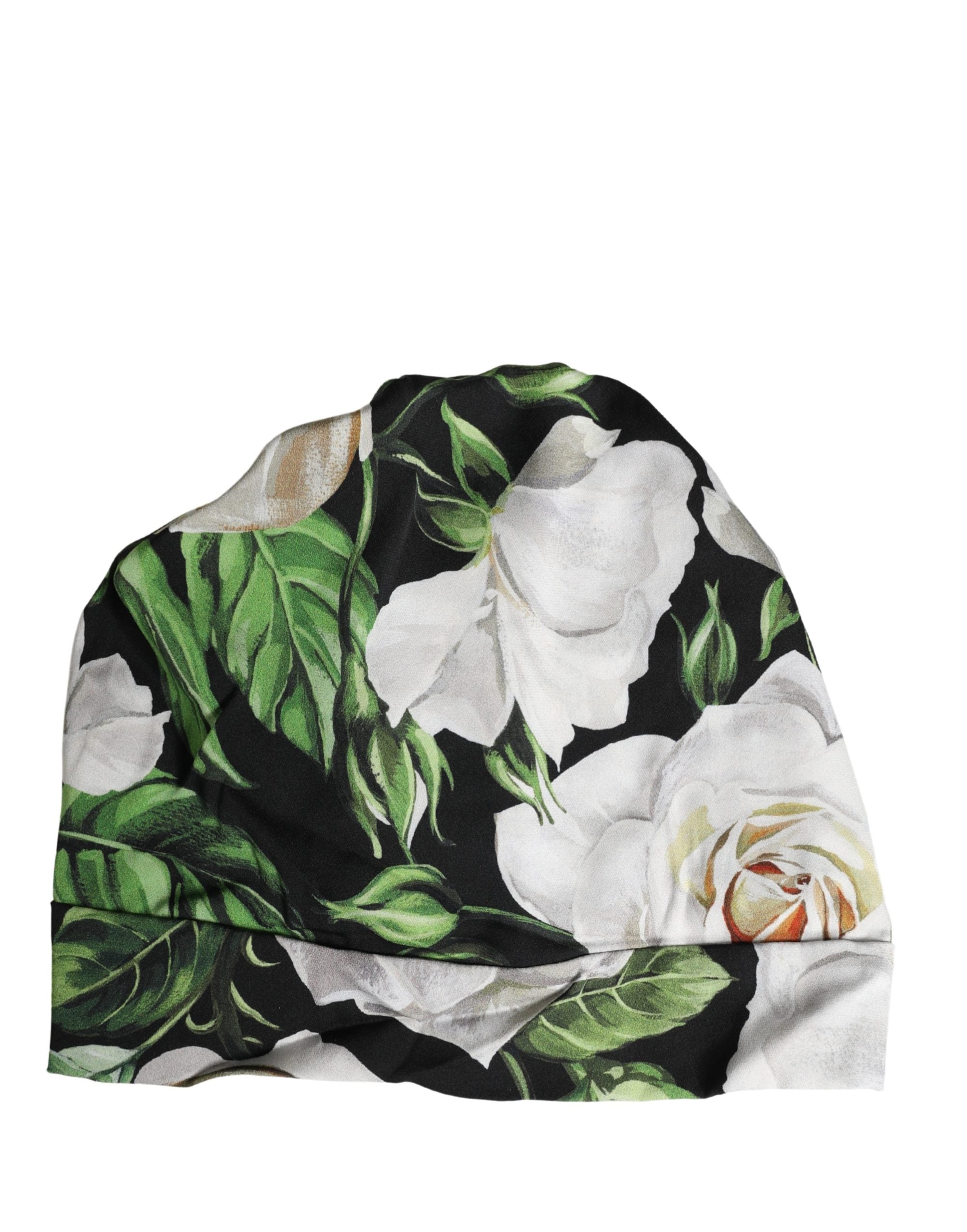 Black Floral Motif Turban Headwear Women Hat - ventzia