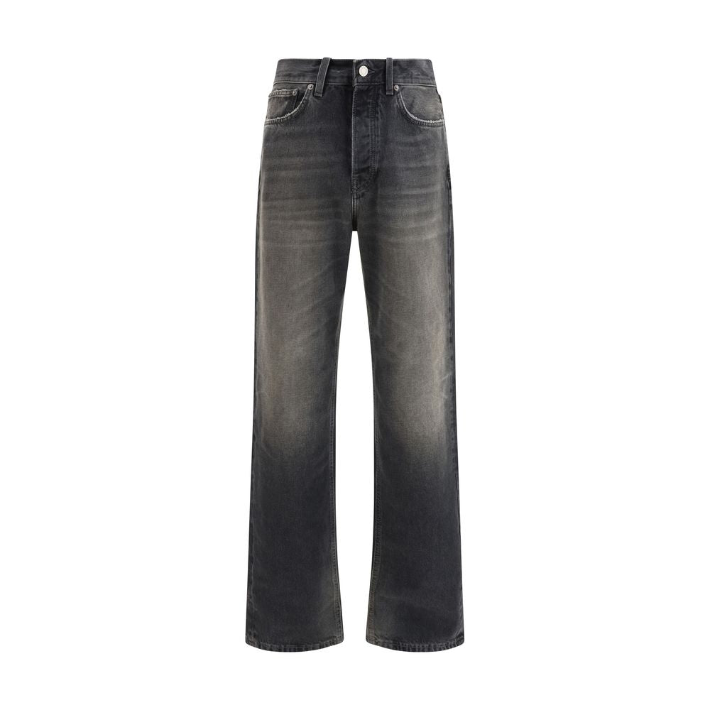 Black Cotton Relaxed Fit Jeans - ventzia