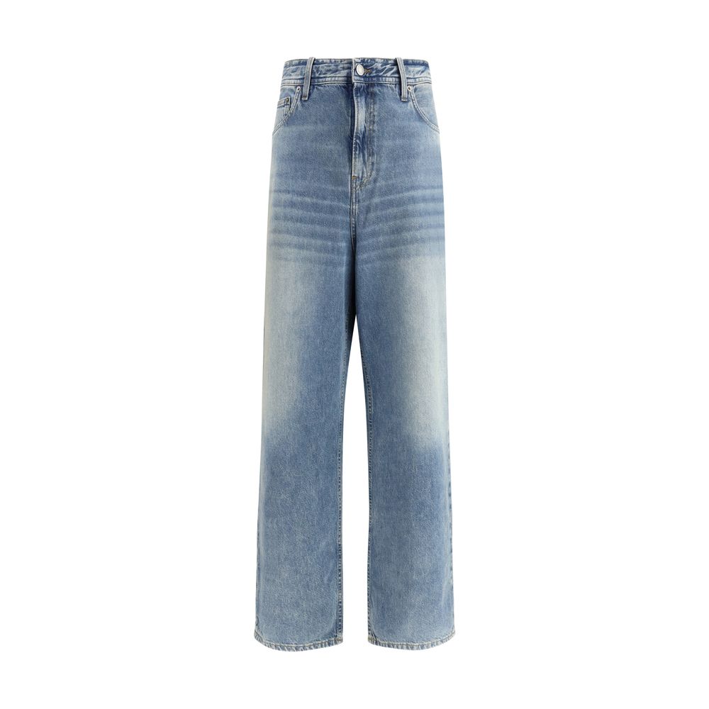 Blue Cotton Relaxed Fit Jeans - ventzia