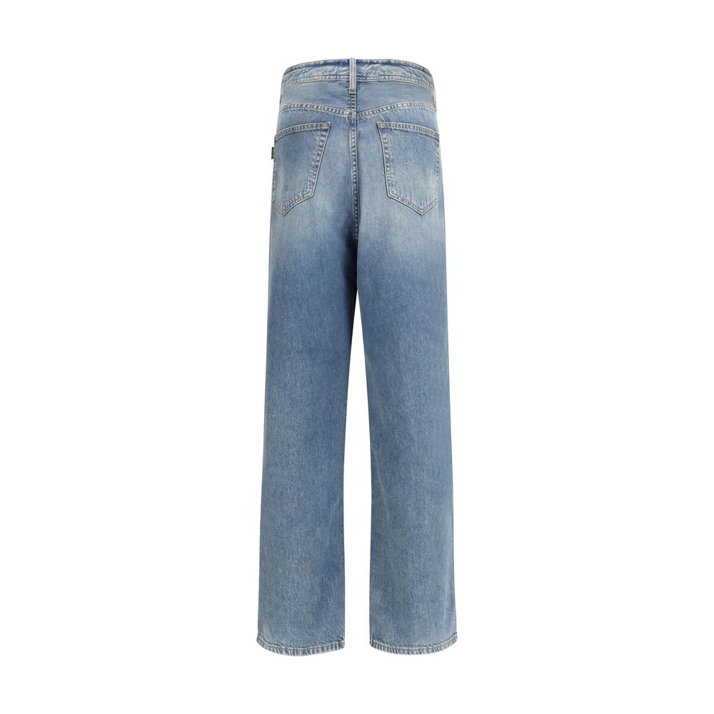 Blue Cotton Relaxed Fit Jeans - ventzia