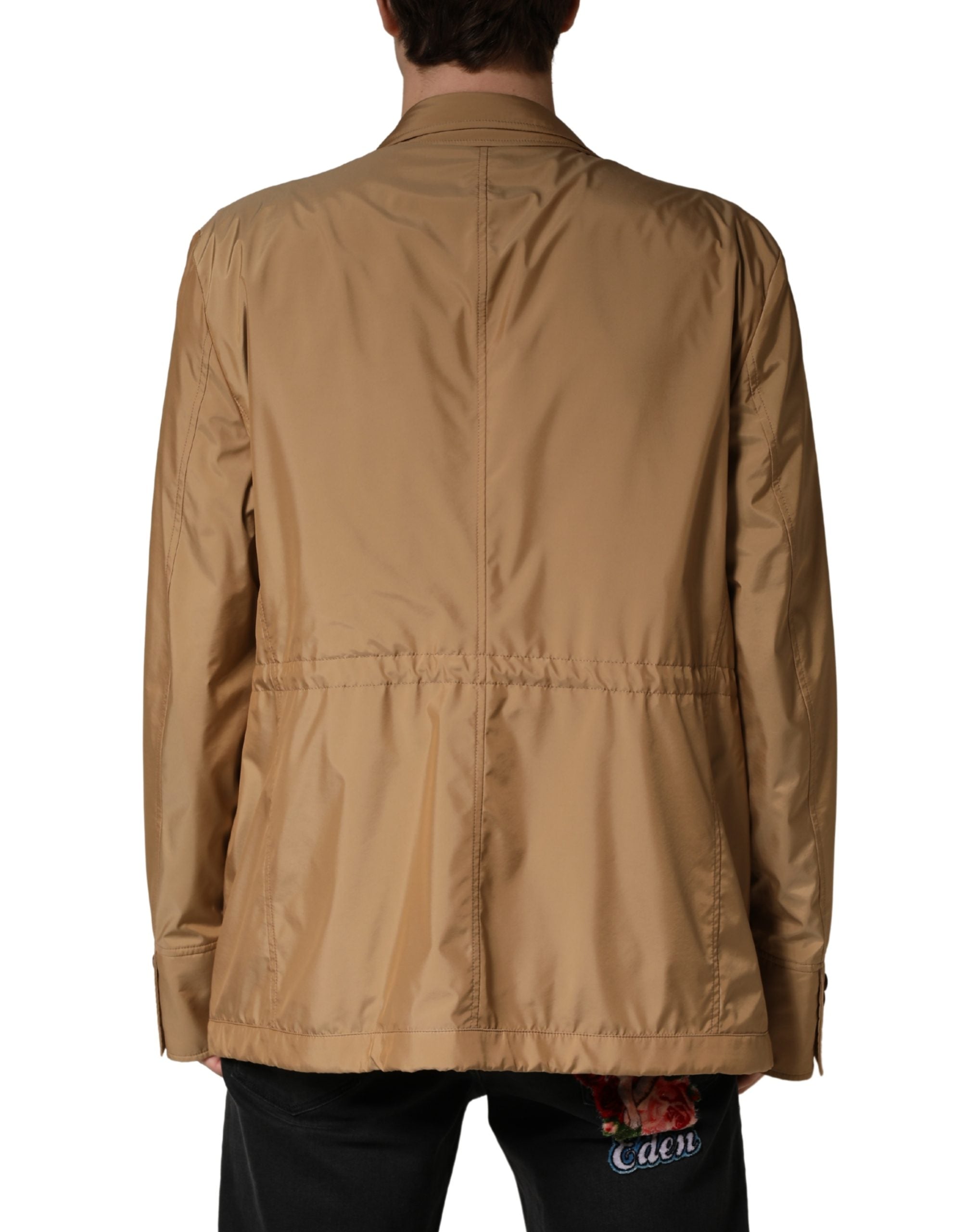 Brown Single Breasted Layered Coat Jacket - ventzia