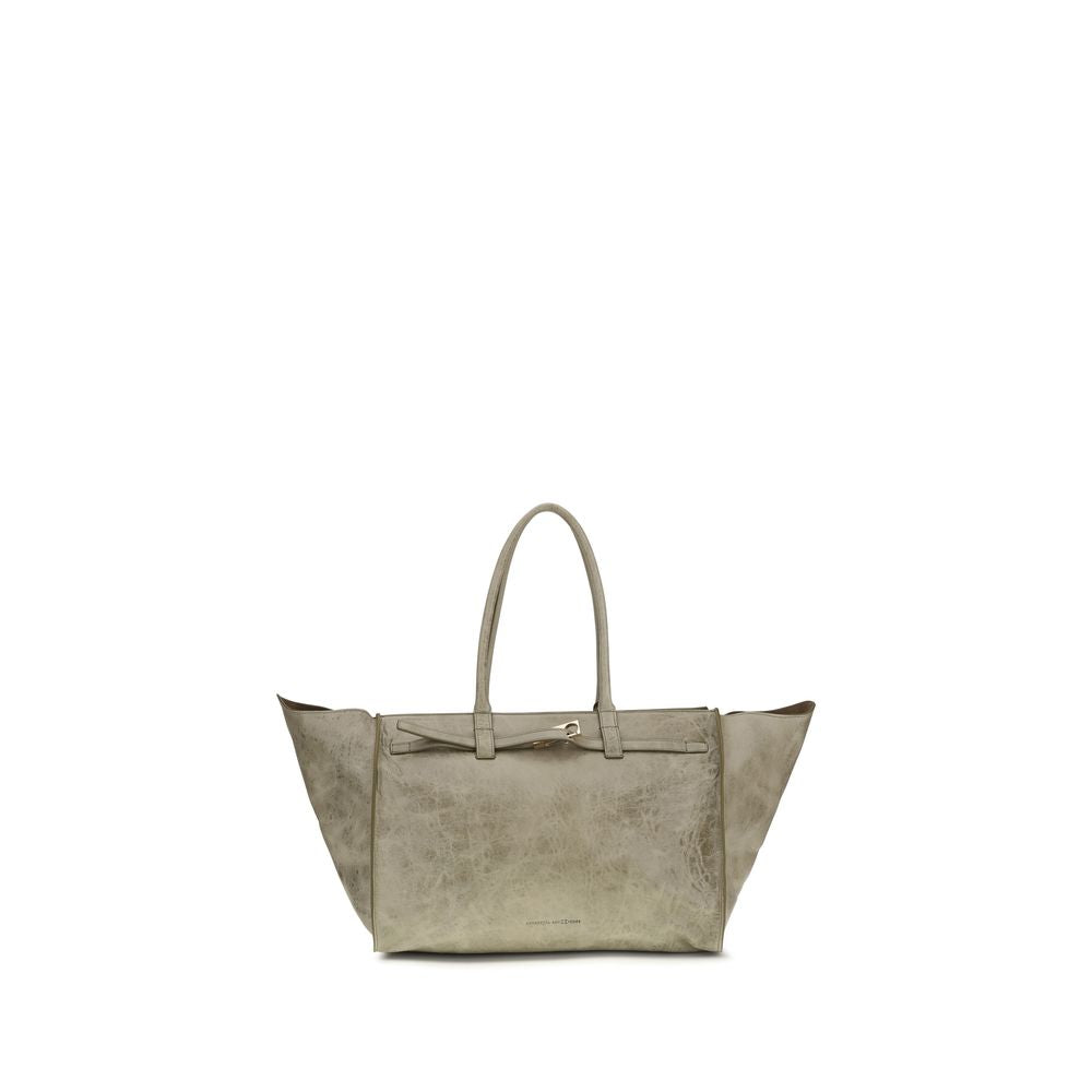 Beige Calf Leather Bos Taurus Shoulder Bag - ventzia