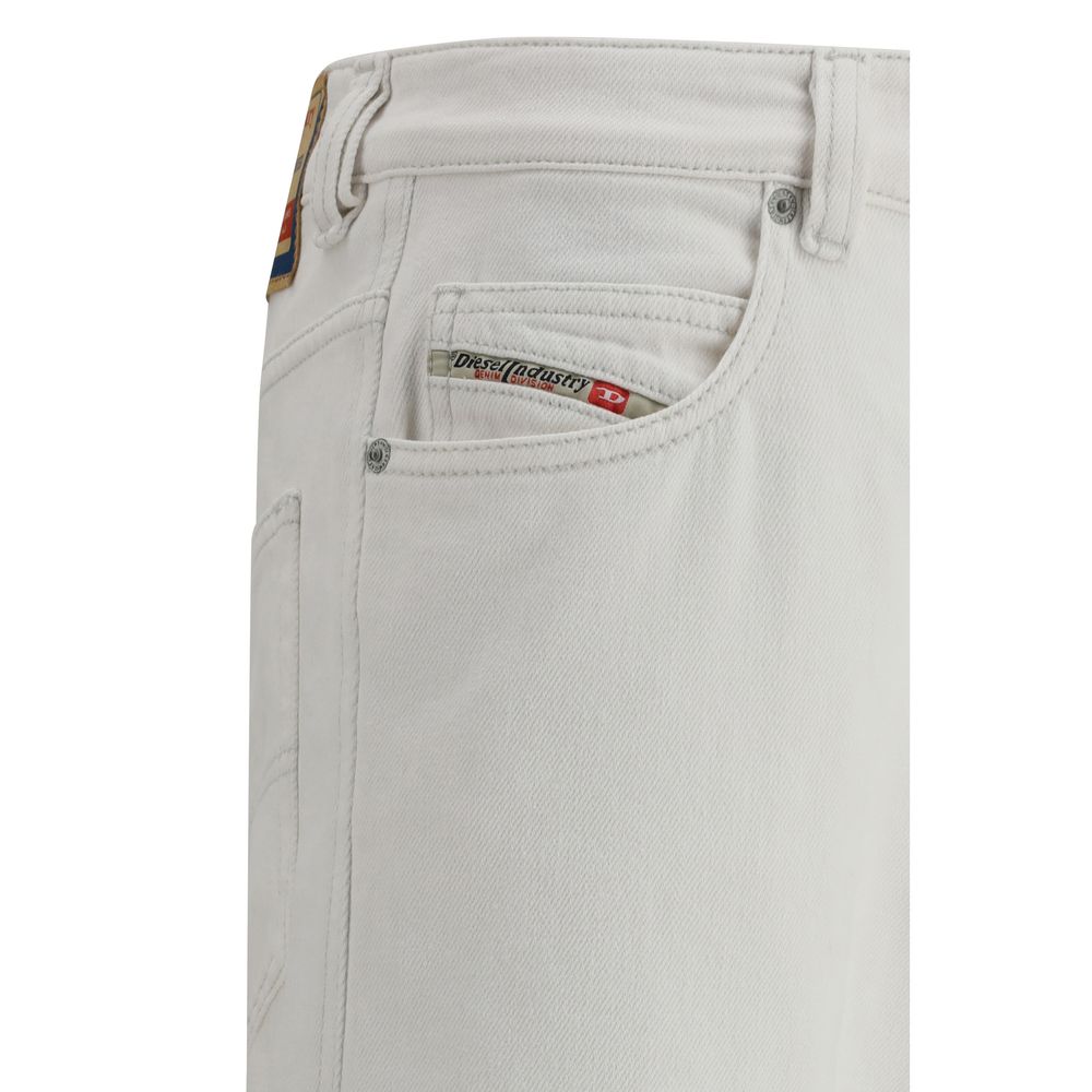 White Cotton Slim Fit Jeans - ventzia