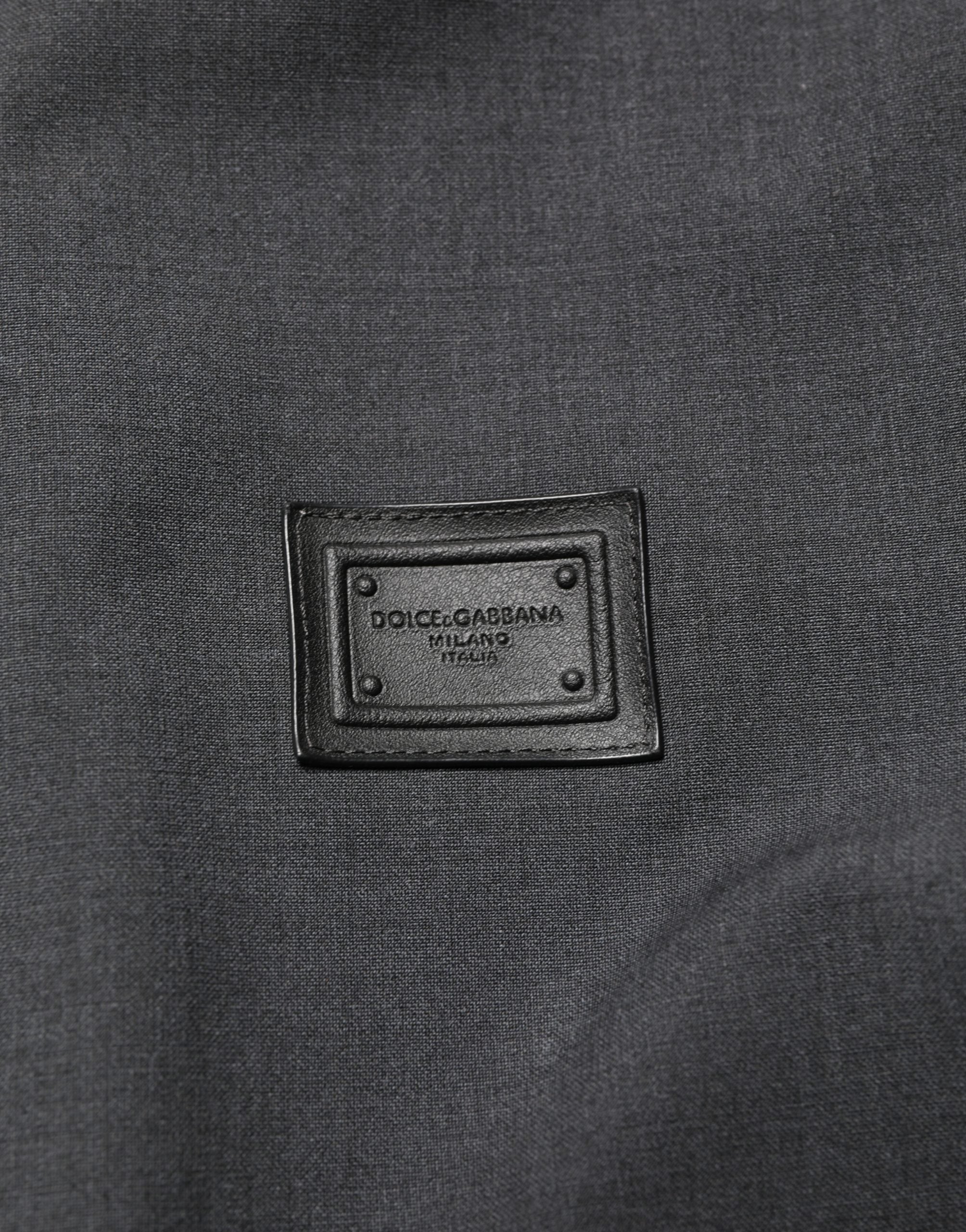 Black Wool Logo Full Zip Men Bomber Jacket - ventzia