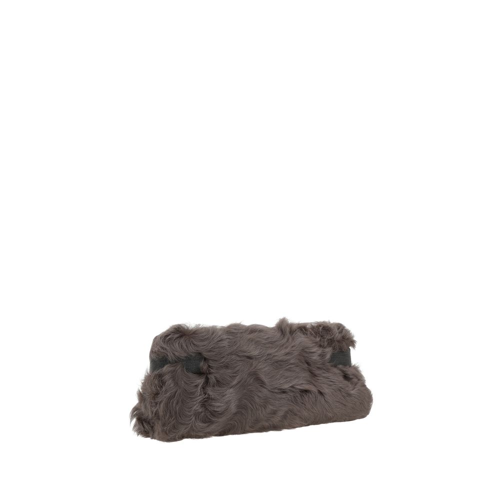 Brown Fur Clutch Bag - ventzia