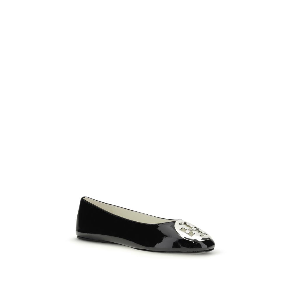 Black Calf Leather Bos Taurus Ballet Flats - ventzia