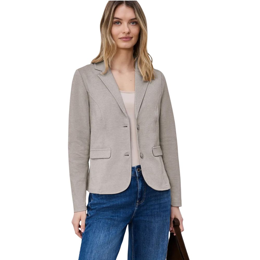 Beige Polyacrylic Blazer - ventzia