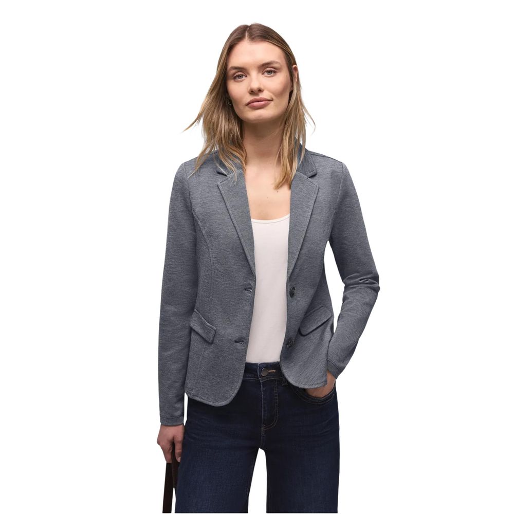 Blue Polyacrylic Blazer - ventzia
