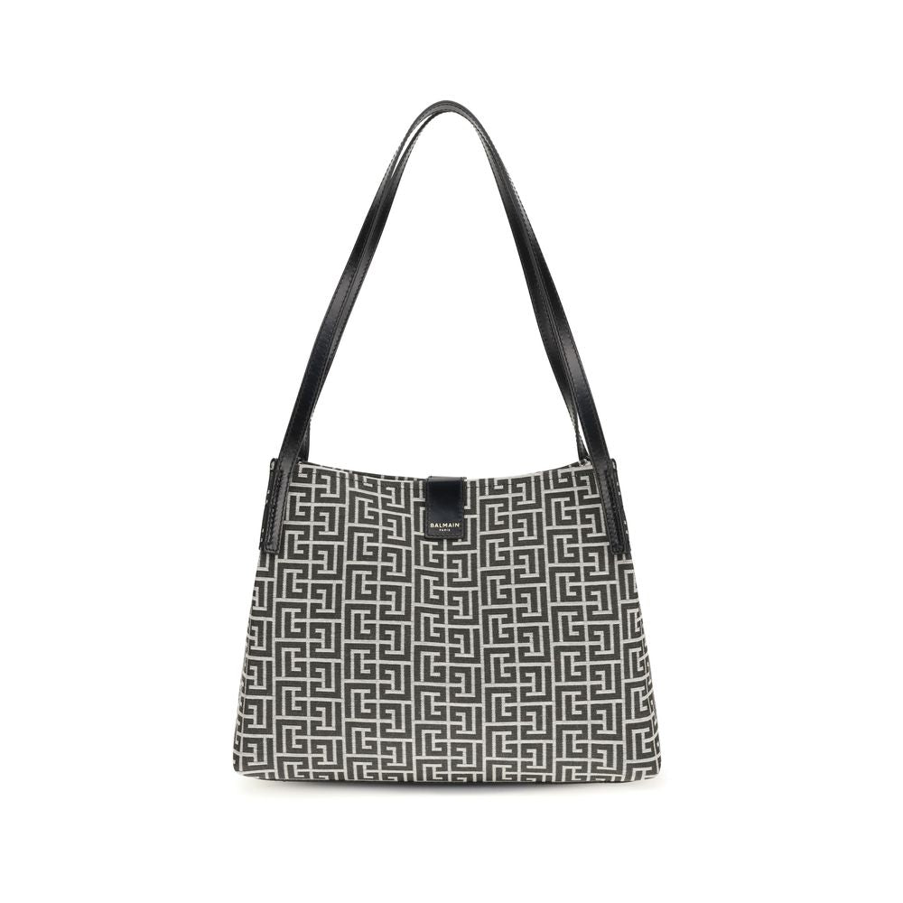 Black Cotton Shoulder Bag - ventzia