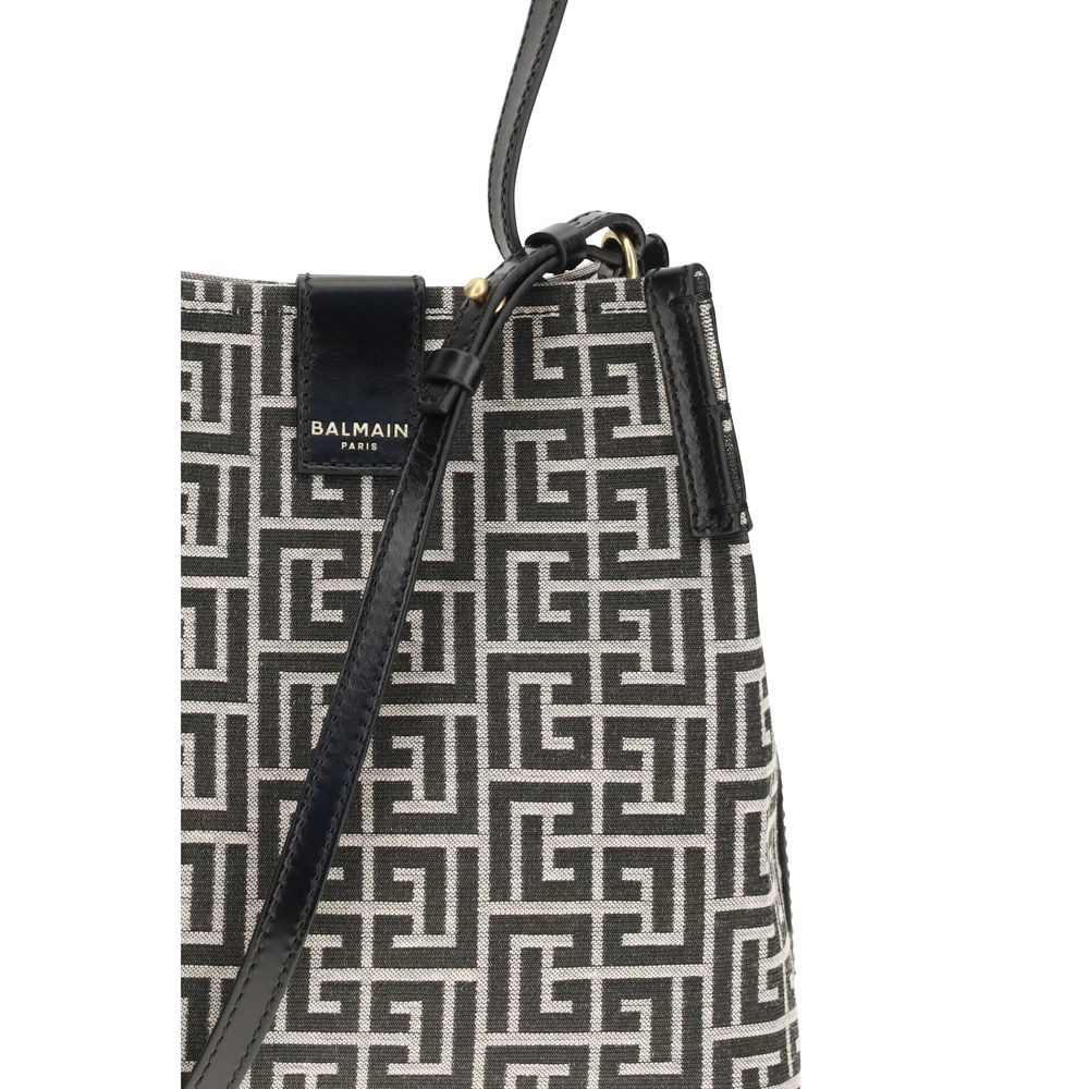 Black Cotton Shoulder Bag - ventzia