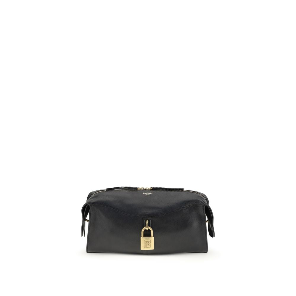 Black Calf Leather Bos Taurus Shoulder Bag - ventzia